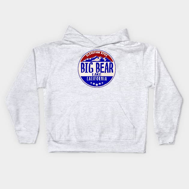 BIG BEAR LAKE CALIFORNIA MOUNTAINS BOATING SKIING HIKING Kids Hoodie by TravelTime